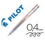 Boligrafo pilot super grip g 4 colores retractil sujecion de caucho tinta base de aceite cuerpo transparente