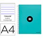 Cuaderno espiral a4 micro antartik tapa forrada 120h 90 gr horizontal 5 bandas 4 taladores color menta