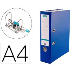 Archivador de palanca elba top carton compacto polipropileno con rado din a4 lomo de 80 mm azul