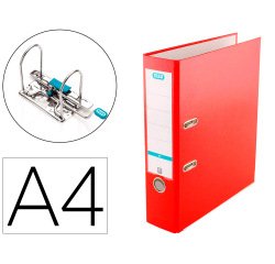 Archivador de palanca elba top carton compacto polipropileno con rado din a4 lomo de 80 mm rojo