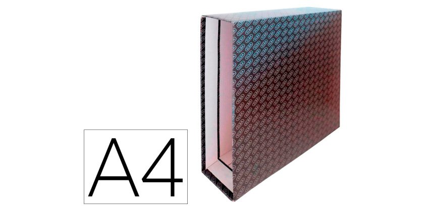 Caja archivador de palanca cartón forrado Elba Din a4 lomo 85 mm negro