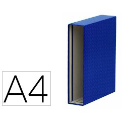 Caja archivador de palanca cartón forrado Elba Din a4 lomo 85 mm azul