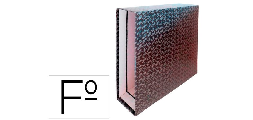 Caja archivador de palanca carton forrado elba folio lomo 85 mm negro