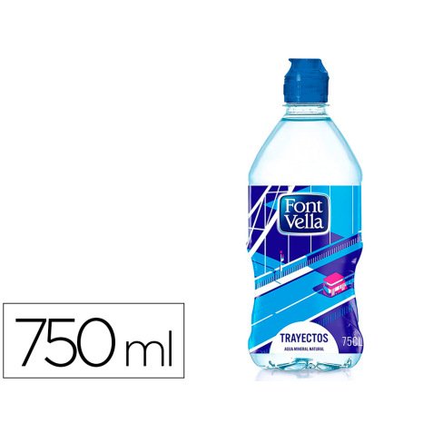 Agua mineral natural font vella botella de 750 ml