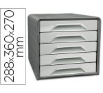 Fichero cajones de sobremesa cep smoove 5 cajones color gris 288x360x270 mm