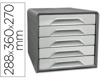 Fichero cajones de sobremesa cep smoove 5 cajones color gris 288x360x270 mm