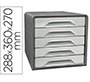 Fichero cajones de sobremesa cep smoove 5 cajones color gris 288x360x270 mm