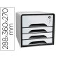 Fichero cajones de sobremesa cep smoove secure con cerradura 4 cajones color blanco/negro 288x360x270 mm