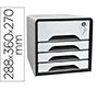 Fichero cajones de sobremesa cep smoove secure con cerradura 4 cajones color blanco/negro 288x360x270 mm