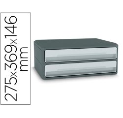 Fichero cajones de sobremesa cep moov up reciclado 80% 2 cajones color gris 275x369x146 mm