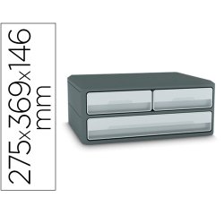 Fichero cajones de sobremesa cep moov up reciclado 80% 3 cajones color gris 275x369x146 mm