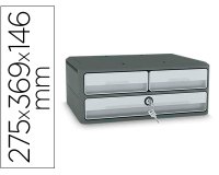Fichero cajones de sobremesa cep moov up reciclado 80% con cerradura reciclado 80% 3 cajones color gris