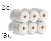 Papel higienico dahi jumbo 2 capas celulosa blanca 140 m mandril 45 mm paquete de 18 rollos