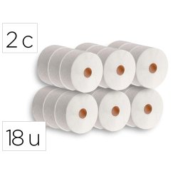 Papel higienico dahi jumbo 2 capas celulosa blanca 140 m mandril 45 mm paquete de 18 rollos