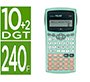 Calculadora milan cientifica m240 silver 2 lineas 240 funciones 10+2 digitos color verde turquesa con tapa color