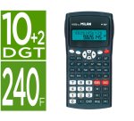 Calculadora milan cientifica m240 black 2 lineas 240 funciones 10+2 digitos color negra con tapa color gris