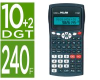 Calculadora milan cientifica m240 black 2 lineas 240 funciones 10+2 digitos color negra con tapa color gris