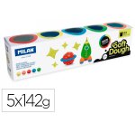 Pasta milan para modelar soft dough neon caja de 5 botes colores surtidos 142 g