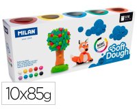 Pasta milan para modelar soft dough basic 85 g caja de 10 botes colores surtidos