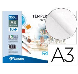 Bloc dibujo acuarela sadipal fabriano espiral din a3 10 hojas 350 g/m2 grano suave
