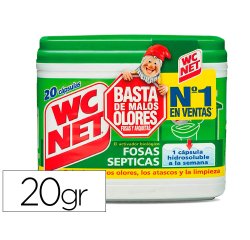 Elimina olores wc net fosas septicas capsula de 18 gr caja de 20 unidades