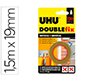 Cinta adhesiva uhu doublefix marron doble cara extra fuerte 1,5 m x 19 mm