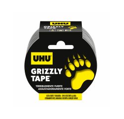 Cinta adhesiva uhu americana grizzly tape ultrafuerte color plata 10 mt x 48 mm