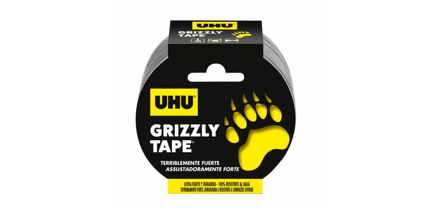 Cinta adhesiva uhu americana grizzly tape ultrafuerte color plata 10 m x 48 mm