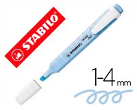 Rotulador stabilo fluorescente fino swing cool pastel azul nublado