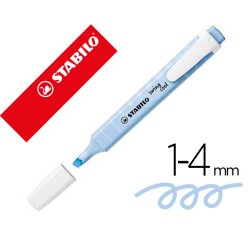 Rotulador stabilo fluorescente fino swing cool pastel azul nublado