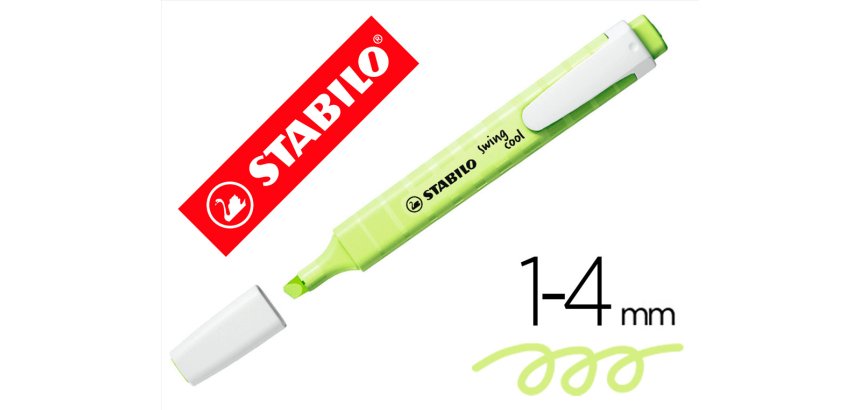Rotulador stabilo fluorescente fino swing cool pastel chispa de lima