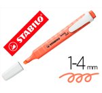 Rotulador stabilo fluorescente fino swing cool pastel coral meloso