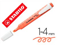 Rotulador stabilo fluorescente fino swing cool pastel coral meloso