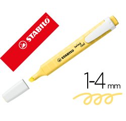 Rotulador stabilo fluorescente fino swing cool pastel amarillo cremoso
