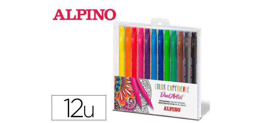 Rotulador alpino dual artist color experience estuche de 12 unidades colores surtidos
