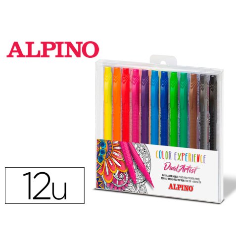 Rotulador alpino dual artist color experience estuche de 12 unidades colores surtidos