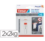 Clavo autoadhesivo tesa sujecion hasta 2 kg uso paredes pintadas removible blister de 2 unidades