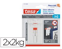 Clavo autoadhesivo tesa sujecion hasta 2 kg uso paredes pintadas removible blister de 2 unidades