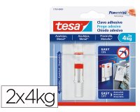 Clavo autoadhesivo tesa sujecion hasta 4 kg uso azulejos removible blister de 2 unidades