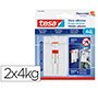 Clavo autoadhesivo tesa sujecion hasta 4 kg uso azulejos removible blister de 2 unidades