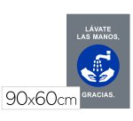 Alfombra para suelo de paso novus lavate las manos gracias fondo gris 90x60 cm