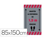 Alfombra para suelo de paso novus manten la distancia de 1,5 m gracias fondo gris 85x150 cm
