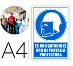 Pictograma archivo 2000 obligatorio uso de pantalla protectora pvc color azul 210x297 mm