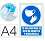 Pictograma archivo 2000 obligatorio el uso de guantes y mascarilla pvc color azul 210x297 mm