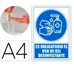 Pictograma archivo 2000 obligatorio el uso de gel desinfectante pvc color azul 210x297 mm