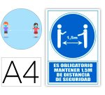 Pictograma archivo 2000 obligatorio mantener 1,5 m de distancia de seguridad pvc color azul 210x297 mm