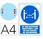 Pictograma archivo 2000 obligatorio mantener 1,5 m de distancia de seguridad pvc color azul 210x297 mm