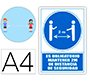 Pictograma archivo 2000 obligatorio mantener 2 m de distancia de seguridad pvc color azul 210x297 mm