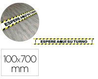 Pictograma archivo 2000 espere su turno mantega la distancia de seguridad vinilo adhesivo amarillo 100x700 mm