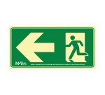 Pictograma archivo 2000 salida de emergencia izquierda pvc verde luminiscente 160x320 mm